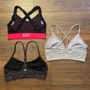 THREE Sports Bra Bundle - lululemon and Nike - Women’s M
